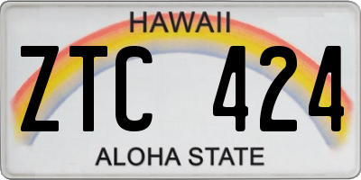 HI license plate ZTC424