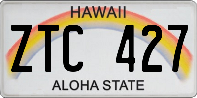 HI license plate ZTC427