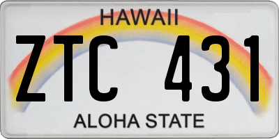 HI license plate ZTC431