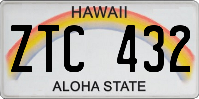 HI license plate ZTC432