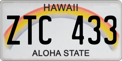 HI license plate ZTC433