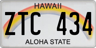 HI license plate ZTC434