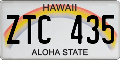 HI license plate ZTC435