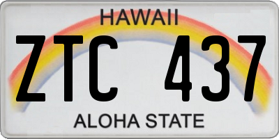 HI license plate ZTC437