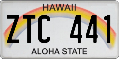 HI license plate ZTC441