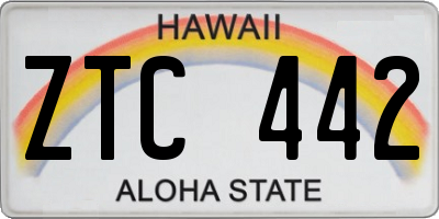 HI license plate ZTC442