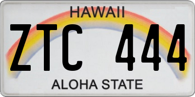 HI license plate ZTC444