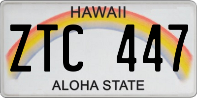 HI license plate ZTC447