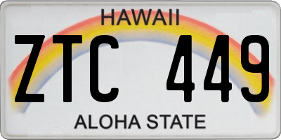 HI license plate ZTC449