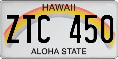 HI license plate ZTC450