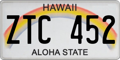 HI license plate ZTC452