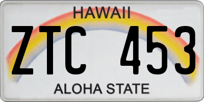 HI license plate ZTC453