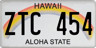 HI license plate ZTC454