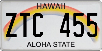 HI license plate ZTC455