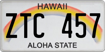 HI license plate ZTC457