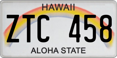 HI license plate ZTC458