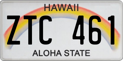 HI license plate ZTC461