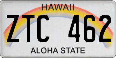 HI license plate ZTC462