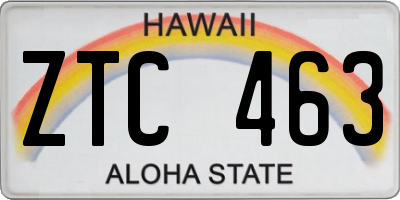 HI license plate ZTC463