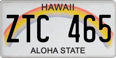 HI license plate ZTC465