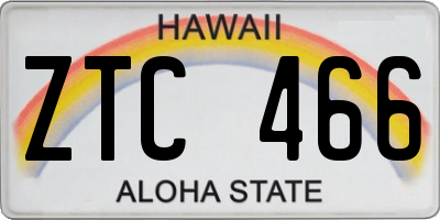 HI license plate ZTC466