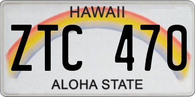 HI license plate ZTC470