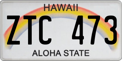 HI license plate ZTC473