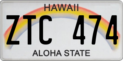 HI license plate ZTC474