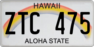 HI license plate ZTC475