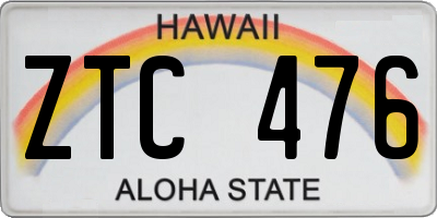 HI license plate ZTC476