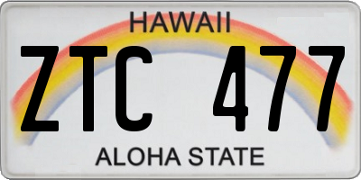 HI license plate ZTC477