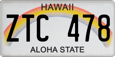 HI license plate ZTC478