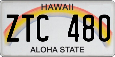 HI license plate ZTC480