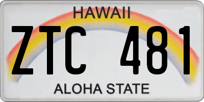 HI license plate ZTC481