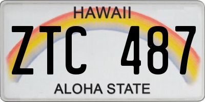 HI license plate ZTC487