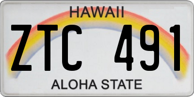 HI license plate ZTC491