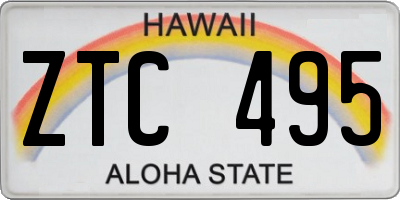 HI license plate ZTC495