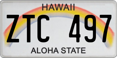 HI license plate ZTC497