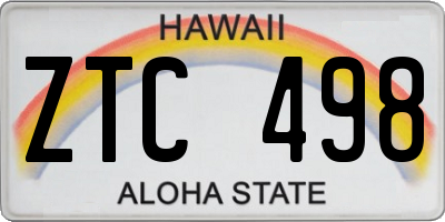 HI license plate ZTC498