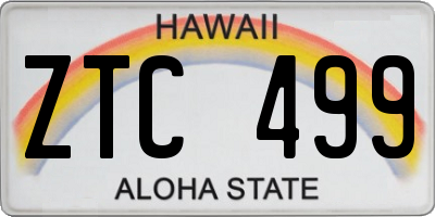 HI license plate ZTC499