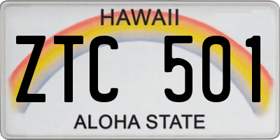 HI license plate ZTC501