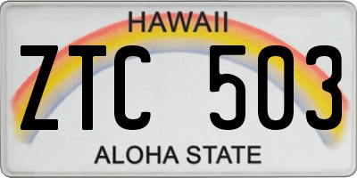 HI license plate ZTC503