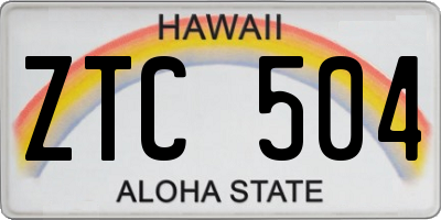 HI license plate ZTC504