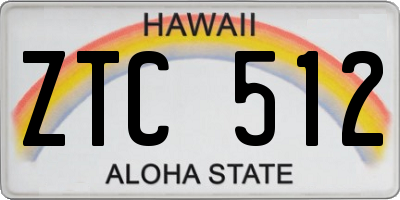 HI license plate ZTC512