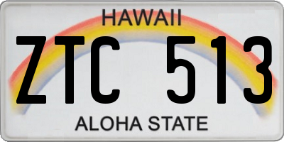 HI license plate ZTC513