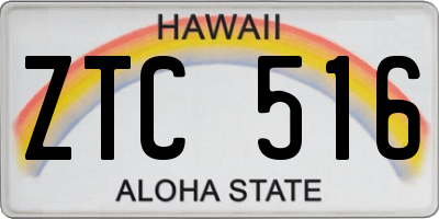 HI license plate ZTC516