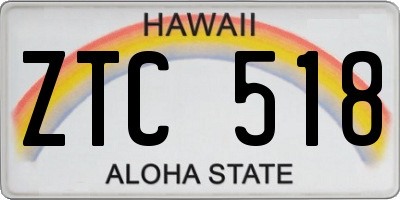 HI license plate ZTC518