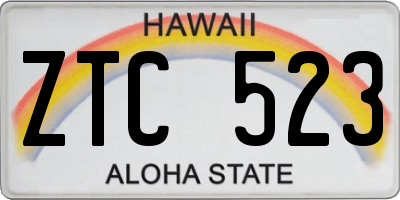 HI license plate ZTC523