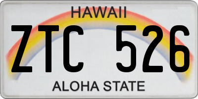 HI license plate ZTC526