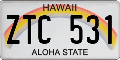 HI license plate ZTC531